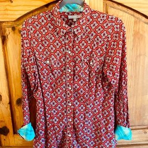 Western Floral Lightweight/Sheer Shirt from Tin Haul size medium